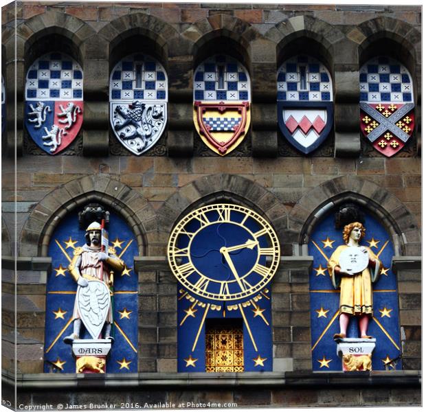 Cardiff Castle Clock Tower Detail Canvas Print by James Brunker