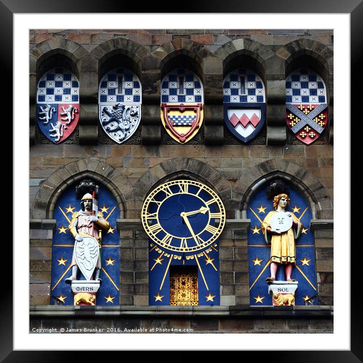 Cardiff Castle Clock Tower Detail Framed Mounted Print by James Brunker