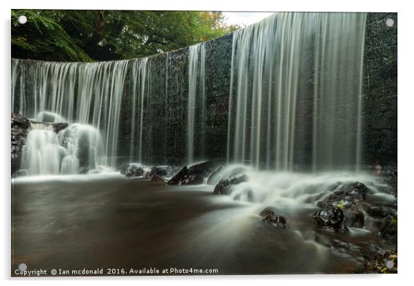 Calder Mills Falls Lochwinnoch Acrylic by Ian mcdonald