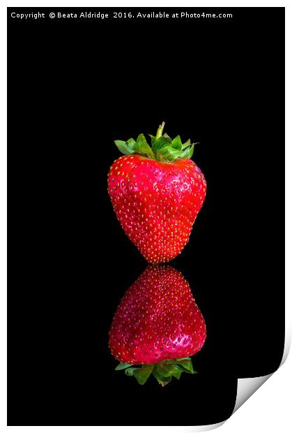 Strawberry reflection Print by Beata Aldridge
