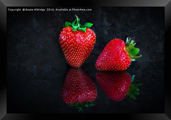 Strawberry reflection 2 Framed Print by Beata Aldridge