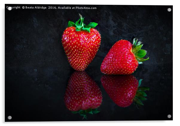 Strawberry reflection 2 Acrylic by Beata Aldridge