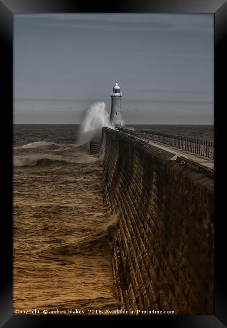 Tynemouth waves Framed Print by andrew blakey