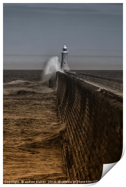 Tynemouth waves Print by andrew blakey