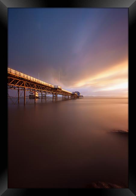 Daybreak at Mumbles pier Framed Print by Leighton Collins