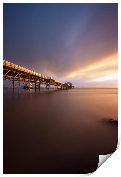 Daybreak at Mumbles pier Print by Leighton Collins