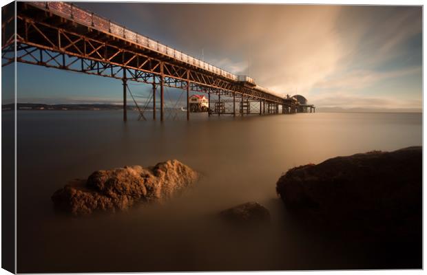 Morning at Mumbles pier Canvas Print by Leighton Collins