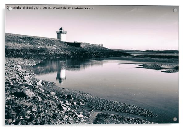 Burry Port Lighthouse. Acrylic by Becky Dix