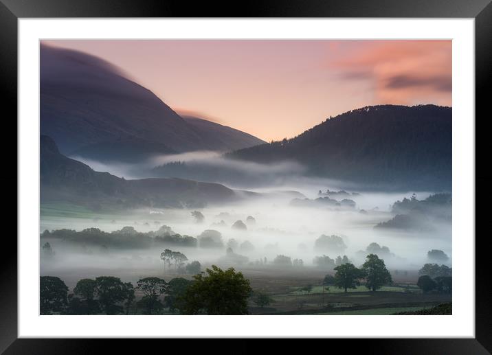 Mist in the Valley Framed Mounted Print by Gareth Mon Jones