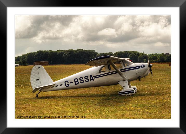 Luscombe 8E Deluxe 2 seater plane Framed Mounted Print by Chris Day