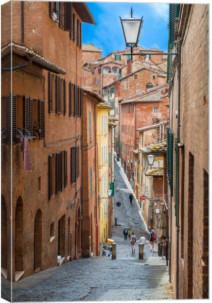 Siena Backstreet, Italy Canvas Print by Colin Allen