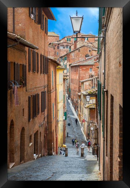 Siena Backstreet, Italy Framed Print by Colin Allen