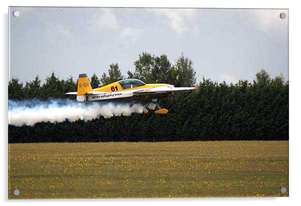 Extra 300 aerobatic plane taking off Acrylic by Chris Day