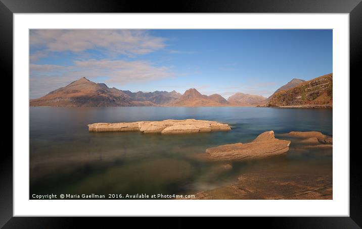 Loch Scavaig And The Cuillins Framed Mounted Print by Maria Gaellman