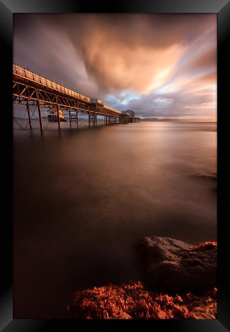 Mumbles pier sunrise Framed Print by Leighton Collins