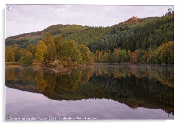 Dawn on Loch Tummel Acrylic by Stephen Taylor