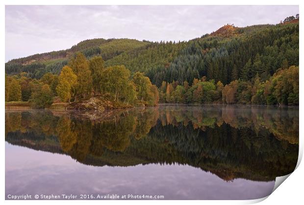 Dawn on Loch Tummel Print by Stephen Taylor