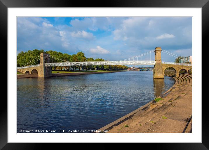Wilford Suspension Bridge River Trent Nottingham Framed Mounted Print by Nick Jenkins
