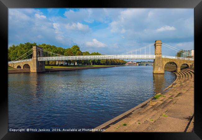 Wilford Suspension Bridge River Trent Nottingham Framed Print by Nick Jenkins