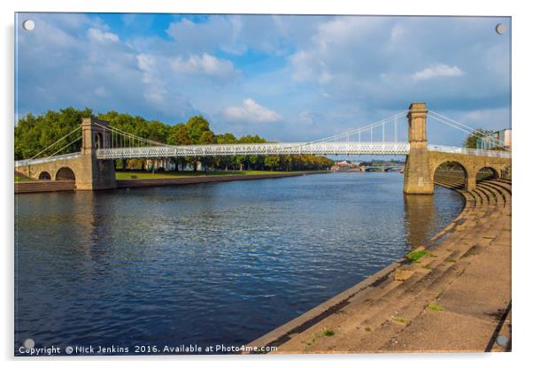 Wilford Suspension Bridge River Trent Nottingham Acrylic by Nick Jenkins