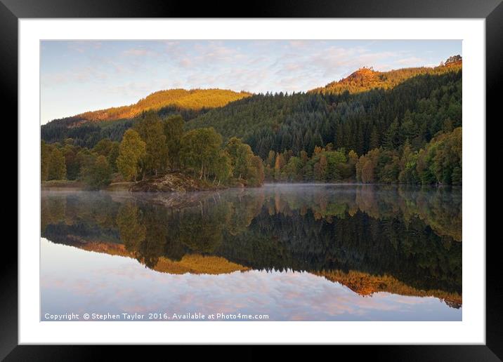 First Light at Loch Tummel Framed Mounted Print by Stephen Taylor