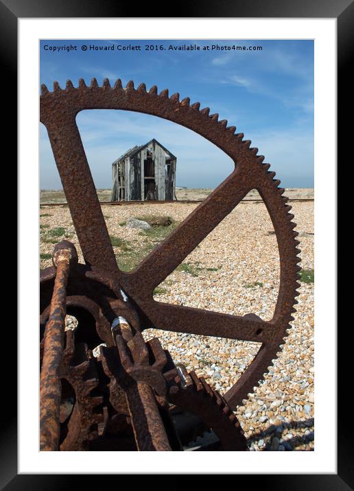 Dungeness Dereliction Framed Mounted Print by Howard Corlett