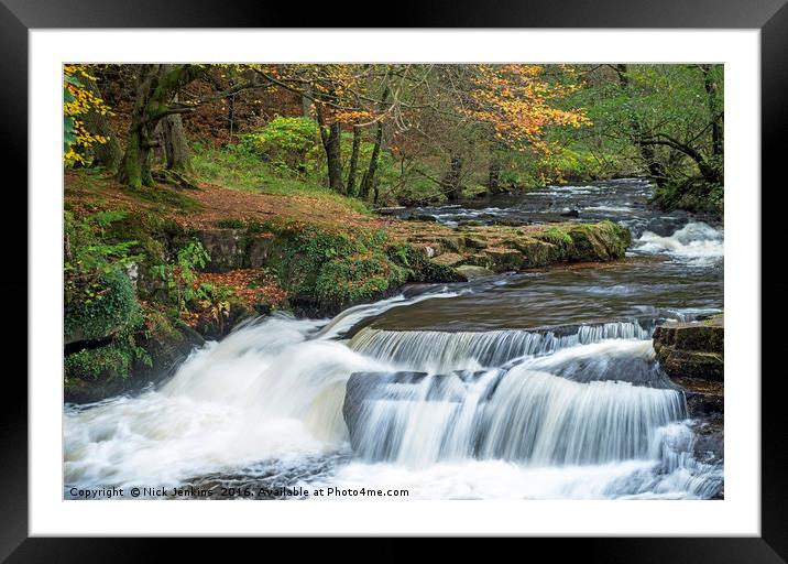 Pont Cwm y Fedwen Waterfall Brecon Beacons Wales Framed Mounted Print by Nick Jenkins