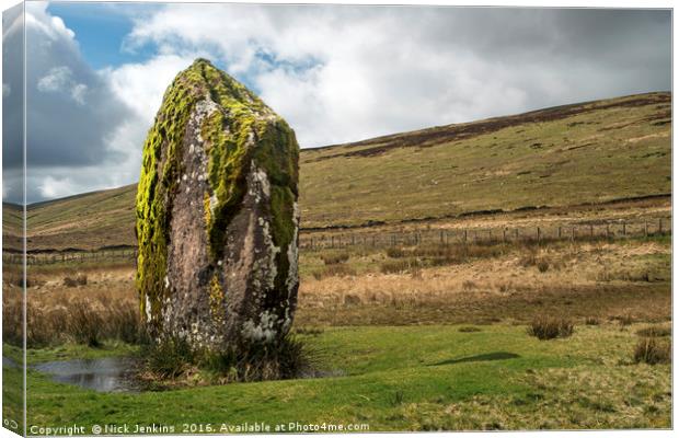 Maen Llia Standing Stone in the Brecon Beacons Canvas Print by Nick Jenkins