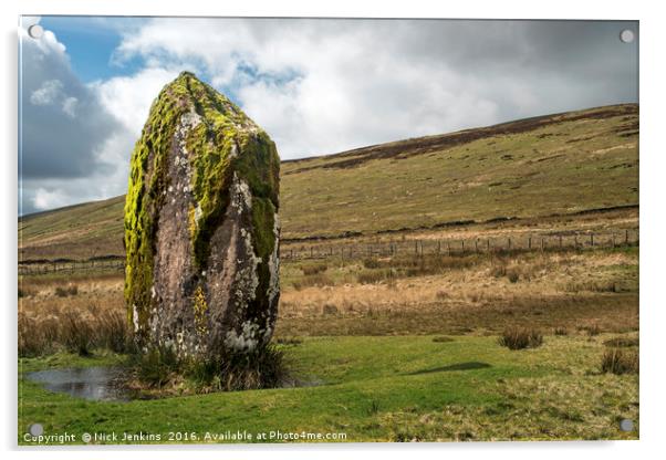Maen Llia Standing Stone in the Brecon Beacons Acrylic by Nick Jenkins