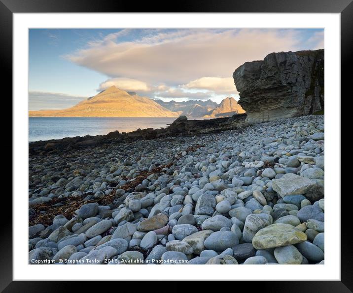 The Beach at Elgol Framed Mounted Print by Stephen Taylor