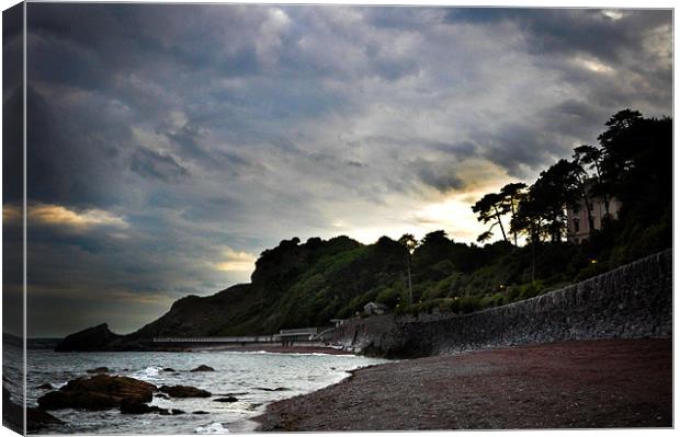 Meadfoot Beach Moods Canvas Print by K. Appleseed.