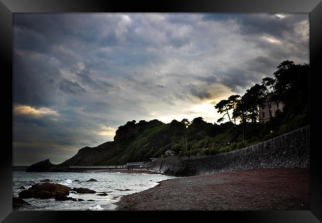 Meadfoot Beach Moods Framed Print by K. Appleseed.