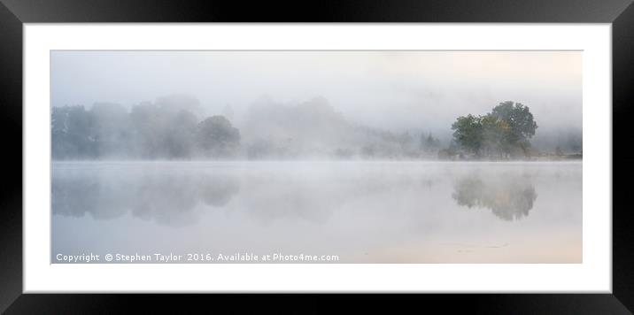 Misty Loch Achray Framed Mounted Print by Stephen Taylor