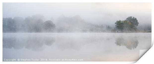 Misty Loch Achray Print by Stephen Taylor