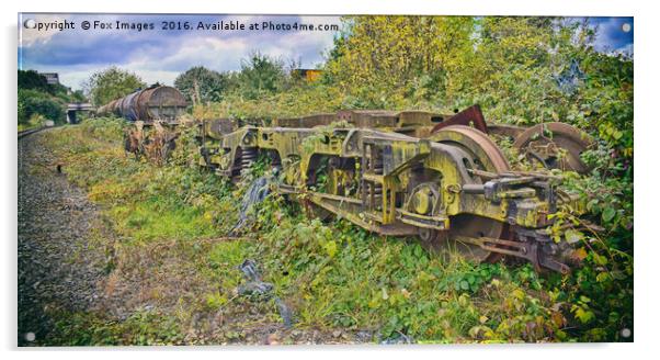 Old Train Graveyard Acrylic by Derrick Fox Lomax