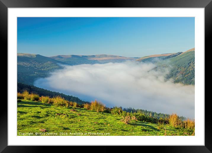 Morning Mist Talybont Reservoir Brecon Beacons Framed Mounted Print by Nick Jenkins