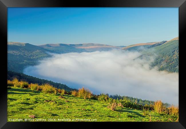 Morning Mist Talybont Reservoir Brecon Beacons Framed Print by Nick Jenkins