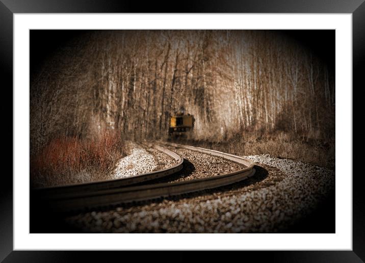 Repairing the Tracks Framed Mounted Print by Carl Brownell