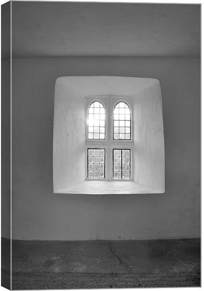 Tower gate window...Torre Abbey Canvas Print by K. Appleseed.