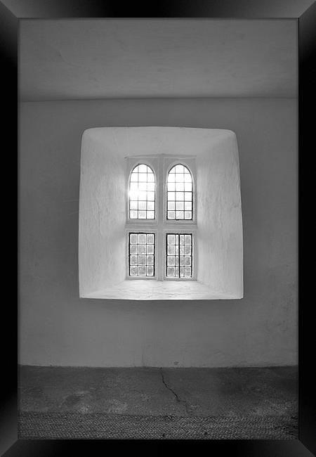 Tower gate window...Torre Abbey Framed Print by K. Appleseed.