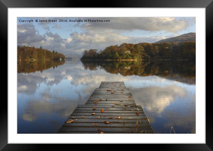 Jetty in Autumn Framed Mounted Print by Jamie Green
