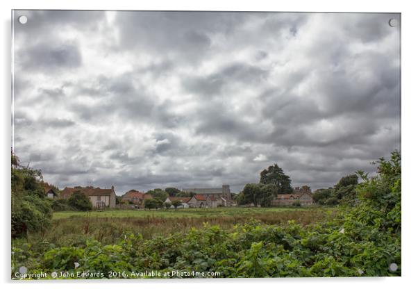Thornham Norfolk under a leaden sky Acrylic by John Edwards
