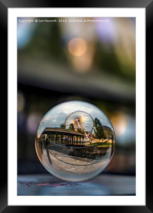 Liverpool Wheel Glass Ball Framed Mounted Print by Ian Haworth