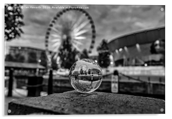 Liverpool Wheel Glass Ball 4 Acrylic by Ian Haworth