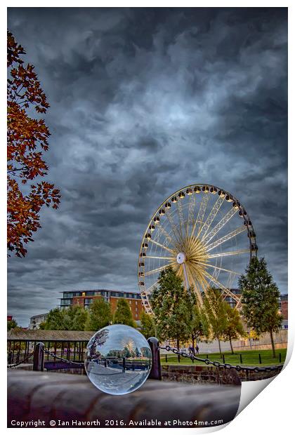 Liverpool Wheel Glass Ball 5 Print by Ian Haworth