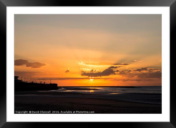 Smiley Face Sunset Framed Mounted Print by David Chennell