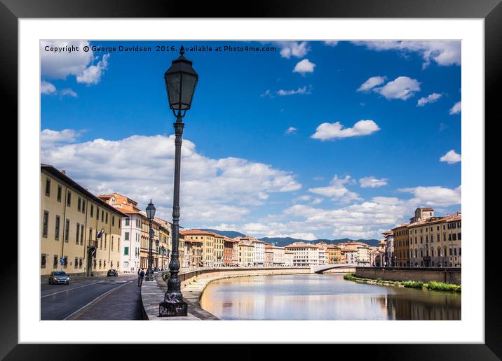Along the Arno 01 Framed Mounted Print by George Davidson