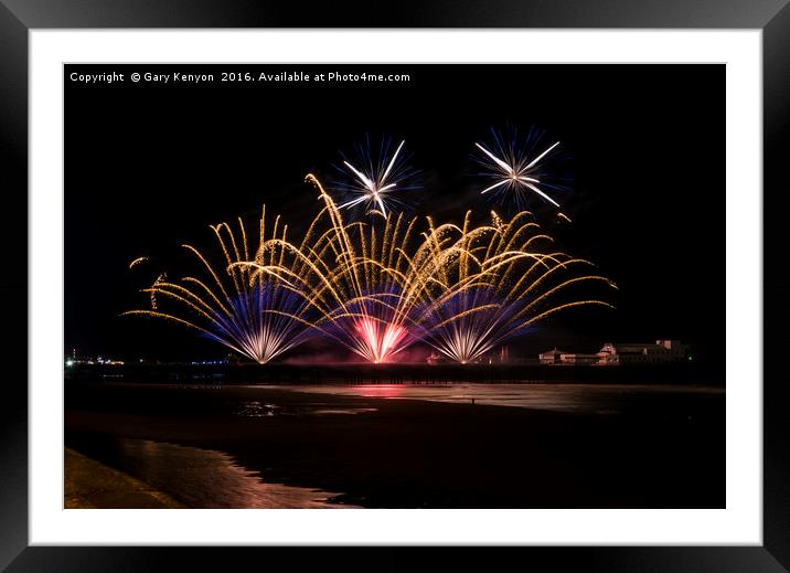Blackpool Fireworks Framed Mounted Print by Gary Kenyon