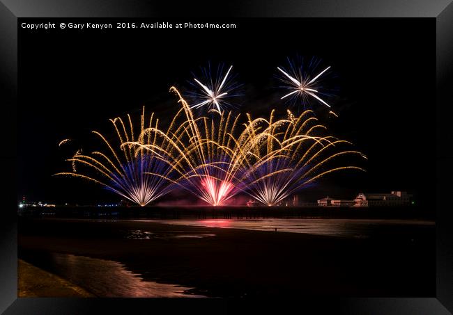 Blackpool Fireworks Framed Print by Gary Kenyon