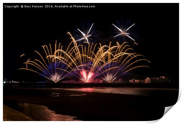 Blackpool Fireworks Print by Gary Kenyon